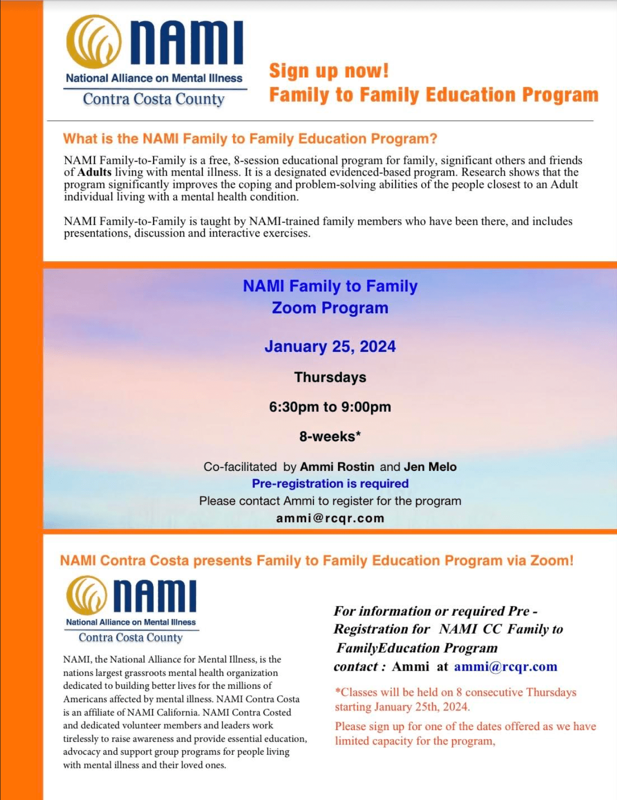 Jan 2024 New Family to Family Class!