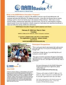 NAMI Basics English Flyer for a February 27, 2024 start.