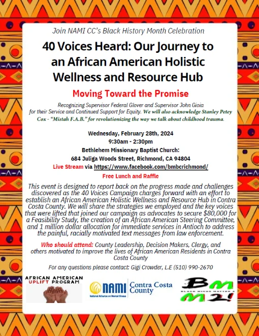 NAMI CC's Black History Month Event held on February 28, 2024