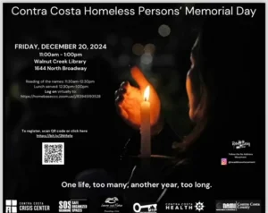flyer for contra costa's homeless persons' memorial. All necessary information is in the website post.