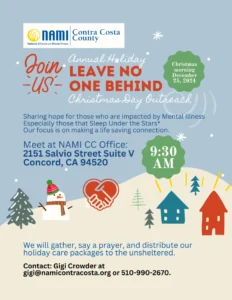 Annual Holiday Leave No One Behind Christmas Day Outreach Flyer for 2024