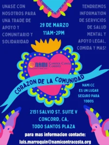 flyer for corazon de la comunidad in spanish
