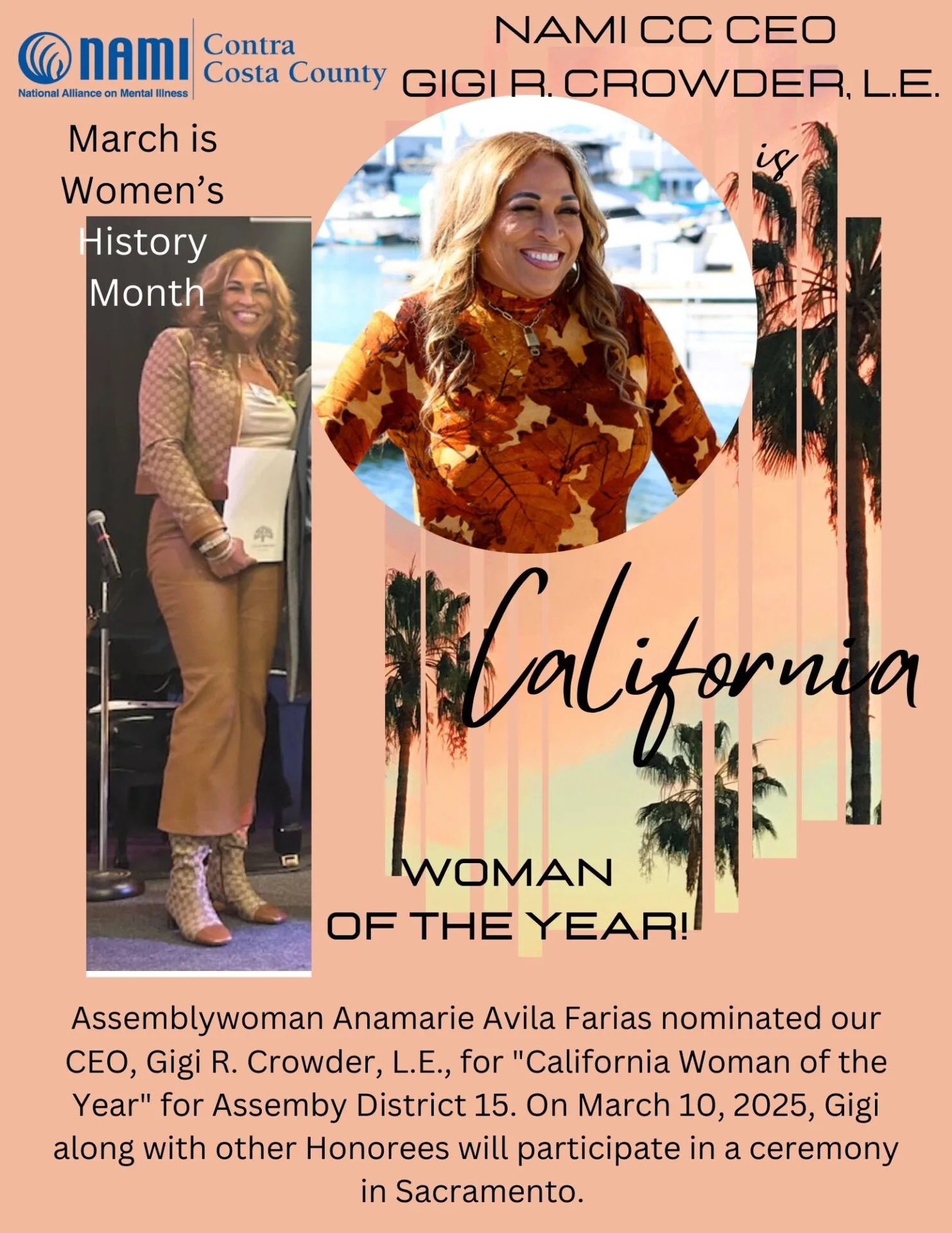 NAMI CC CEO Nominated California Woman of the Year